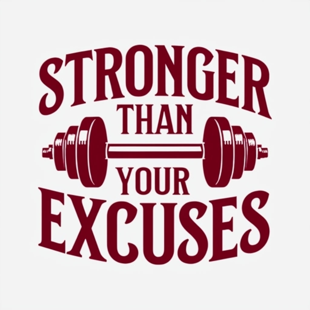 Stronger Than Your Excuses Motivational Fitness T-Shirt