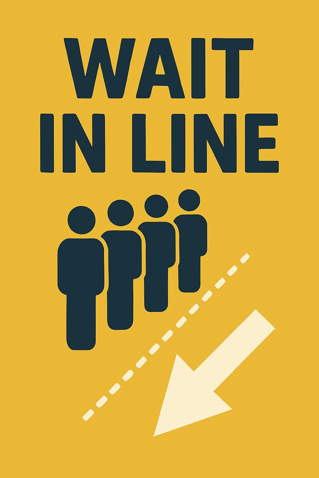Minimalist Wait in Line Graphic Design Poster for Events Sign