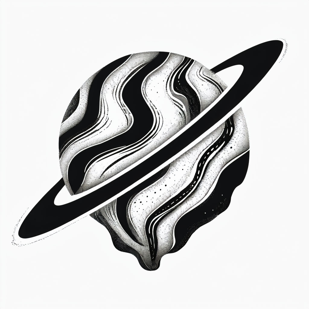 Abstract Black and White Pointillism Cosmic Design T-Shirt