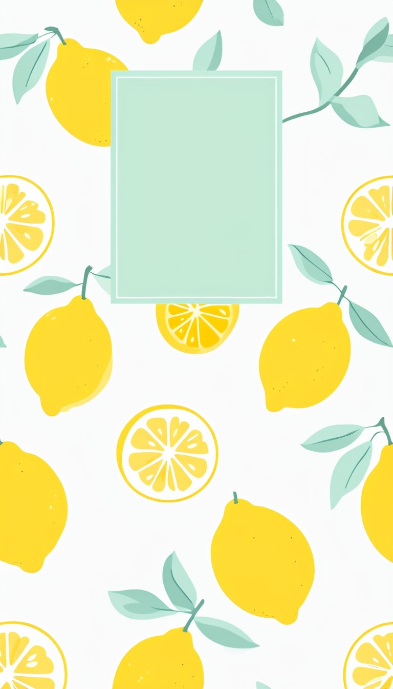 Cheerful Lemon Pattern Illustration for Bright Summer Vibes Social Media Post