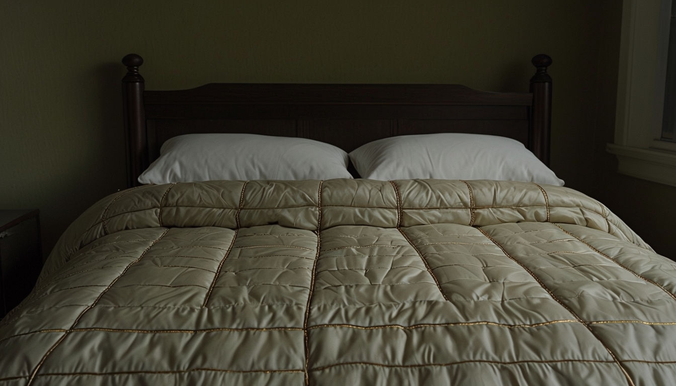 Dark and Moody Bedroom Scene with Quirky Textures Virtual Backgrounds