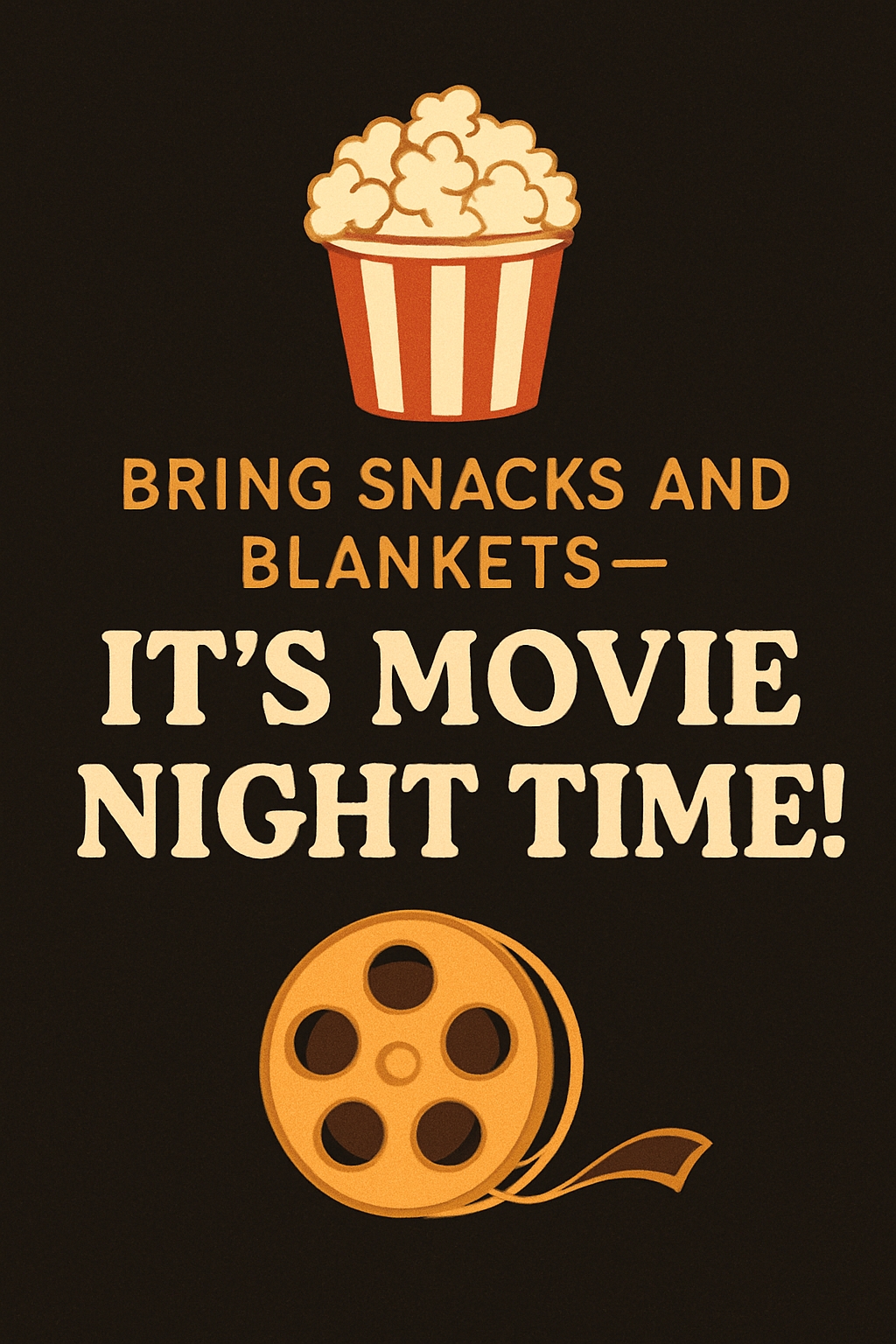 Exciting Movie Night Invitation with Popcorn Bucket Design Cards & Invites
