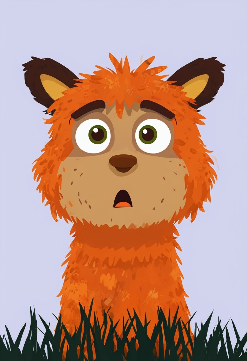 Surprised Anthropomorphic Animal Character Digital Illustration Art