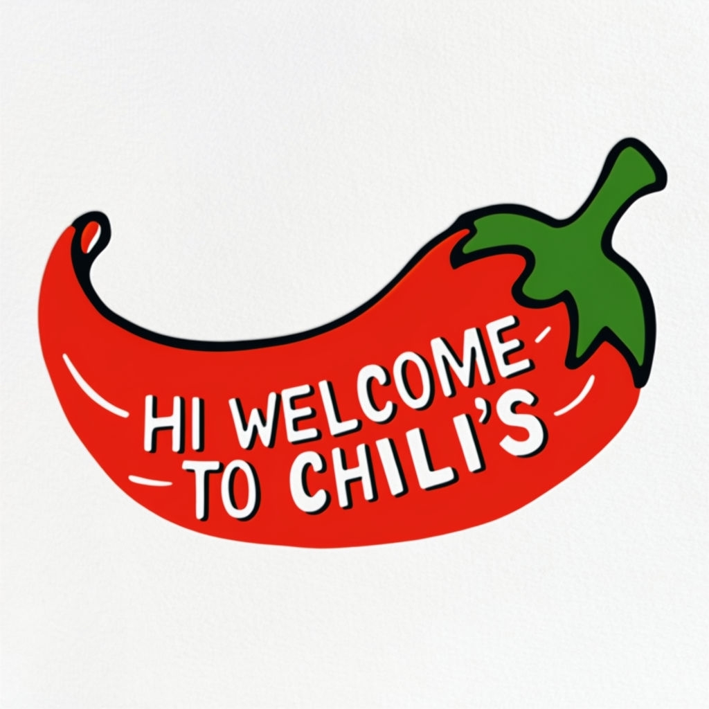 Cheerful Red Chili Pepper with Welcome Message Sticker