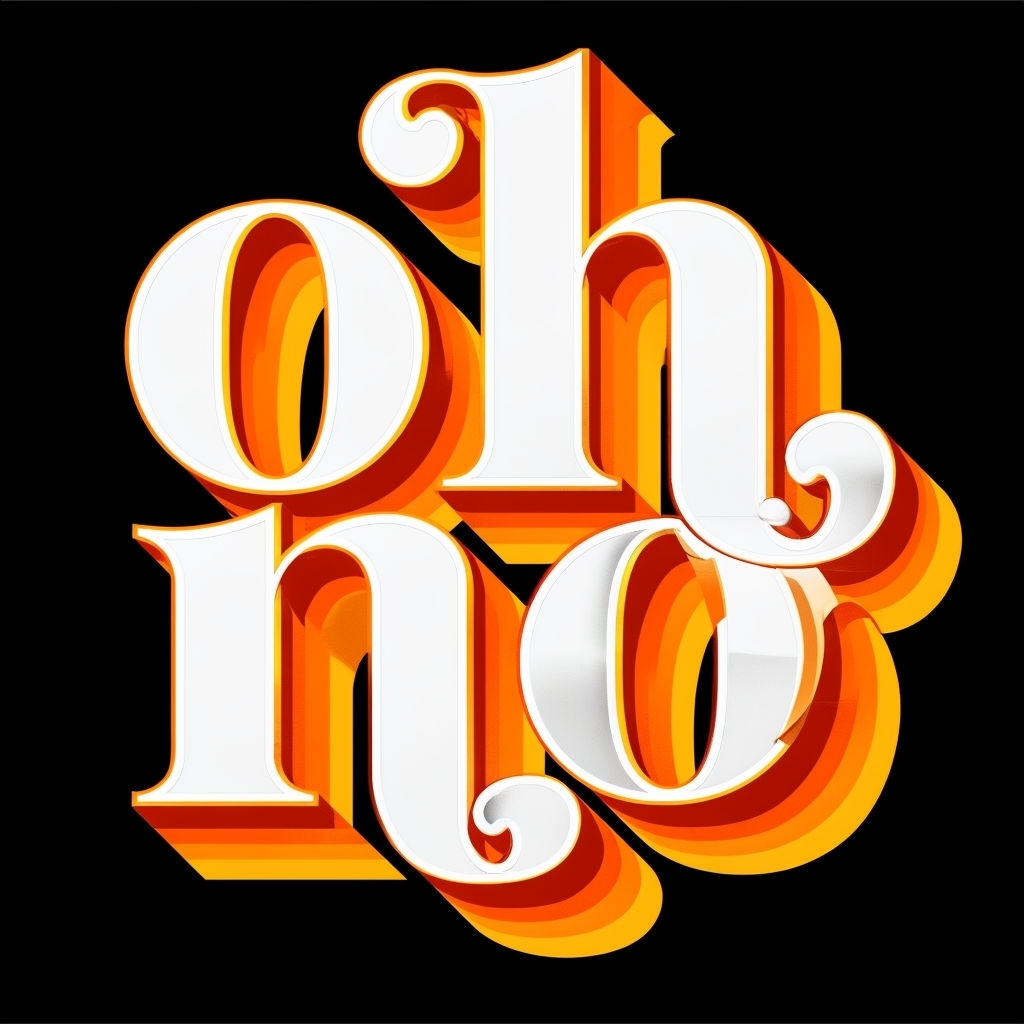 Bold Vintage Oh No 3D Typography T-Shirt