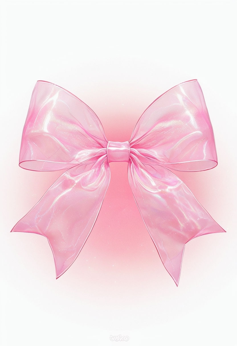 Translucent Pink Bow Digital Illustration with Ethereal Glow Social Media Post