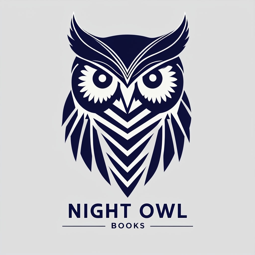 Modern Geometric Night Owl Books Logo Design