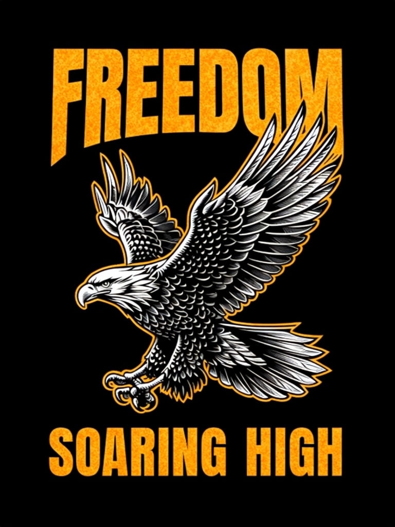 Majestic Bald Eagle Soaring High Freedom T-Shirt