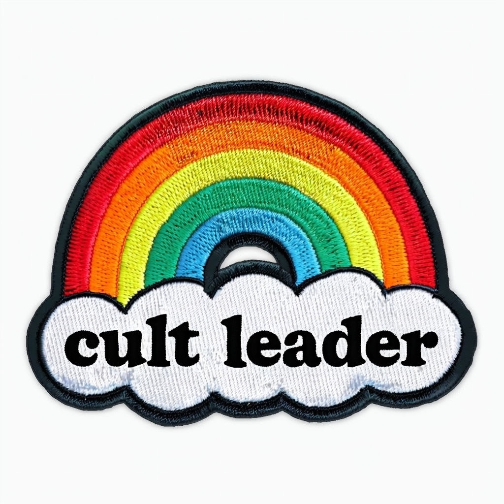 Vibrant Rainbow Cult Leader Embroidered Patch for Hats