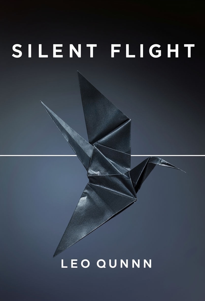 Sleek Charcoal Origami Crane on Elegant Gradient EBook Cover