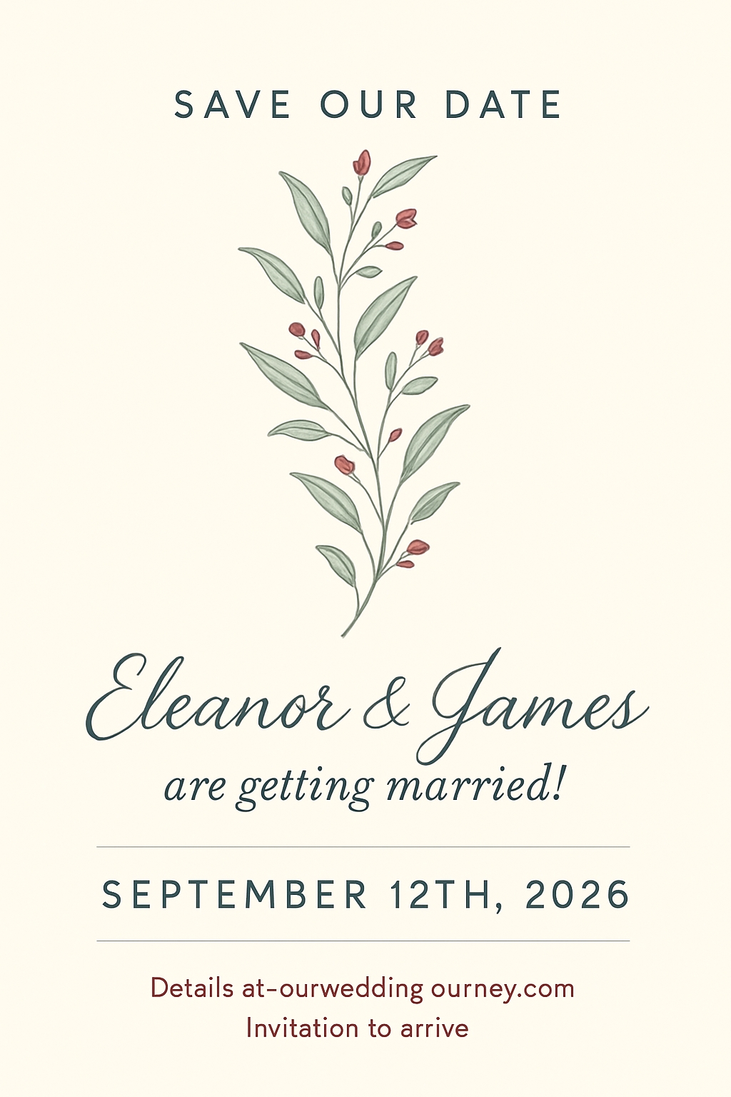 Elegant Minimalist Save the Date Announcement Card