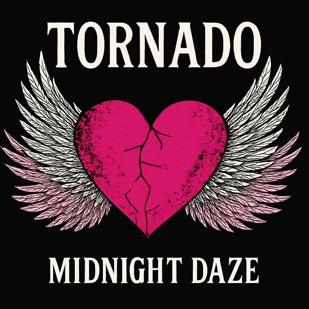 Vibrant Magenta Heart with Wings Design for Midnight Daze Album Cover