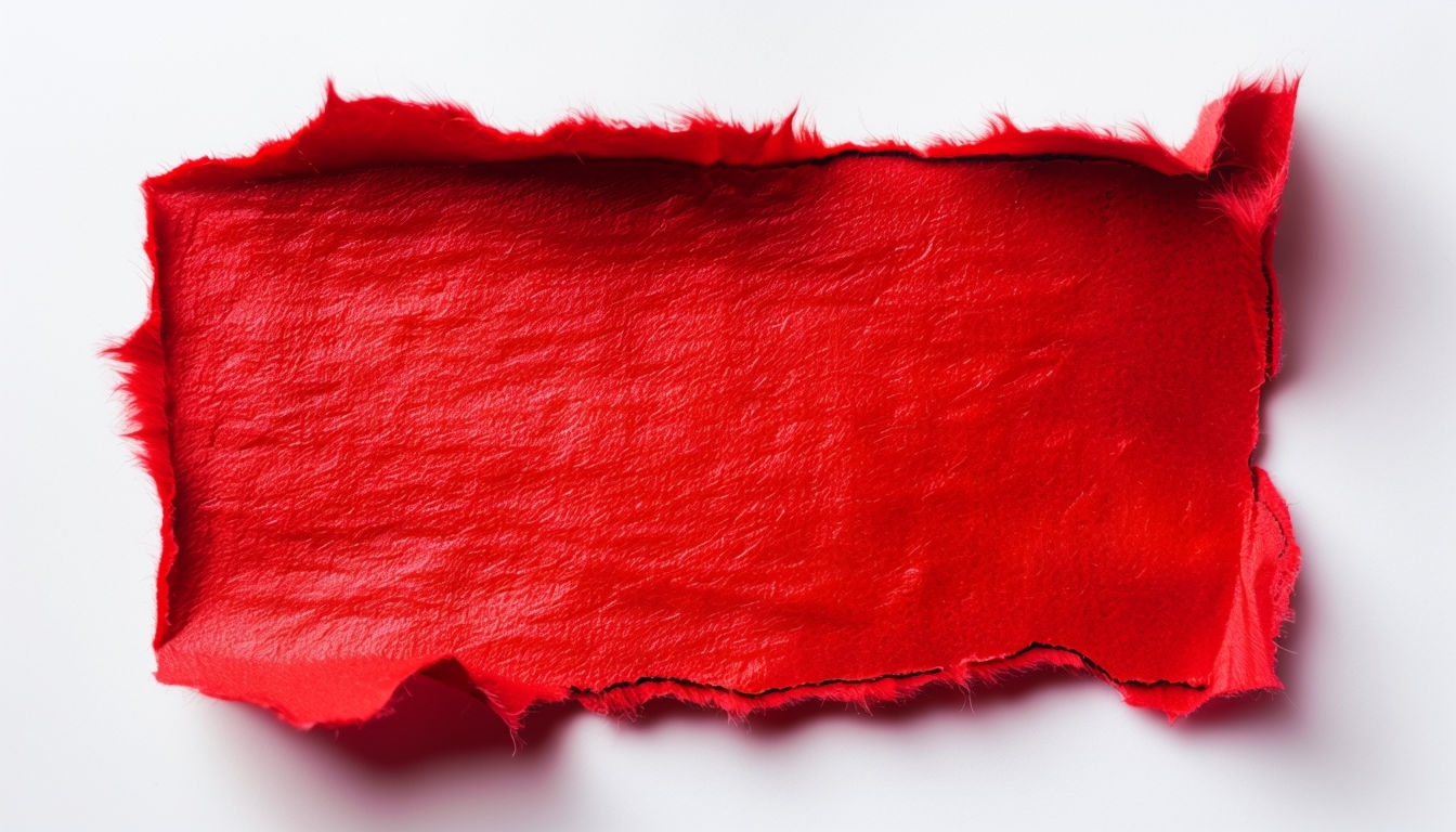 Vibrant Red Torn Paper Texture on White Background Mockup