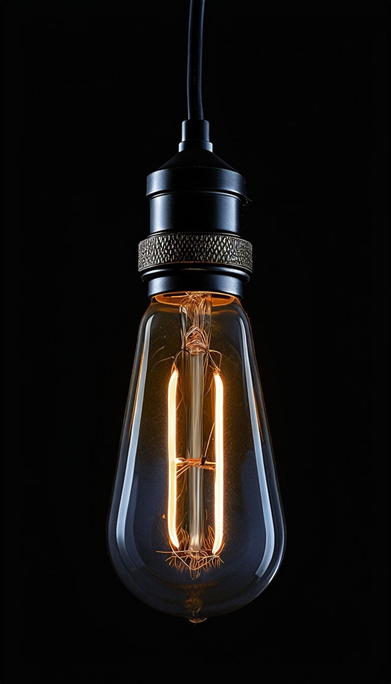 Vintage Edison Light Bulb Close-Up Photography Phone Case Cover
