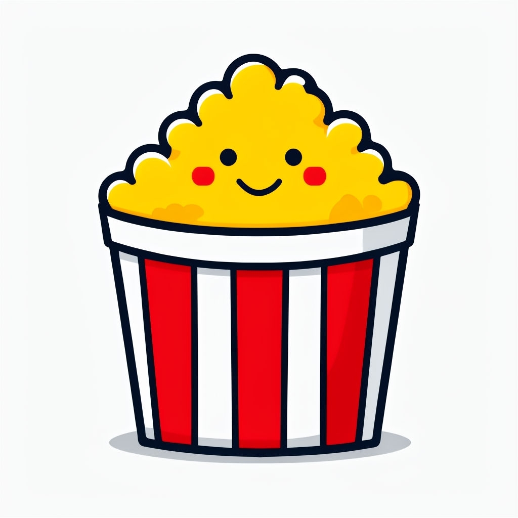 Cheerful Cartoon Tiny Popcorn Pot Illustration Sticker