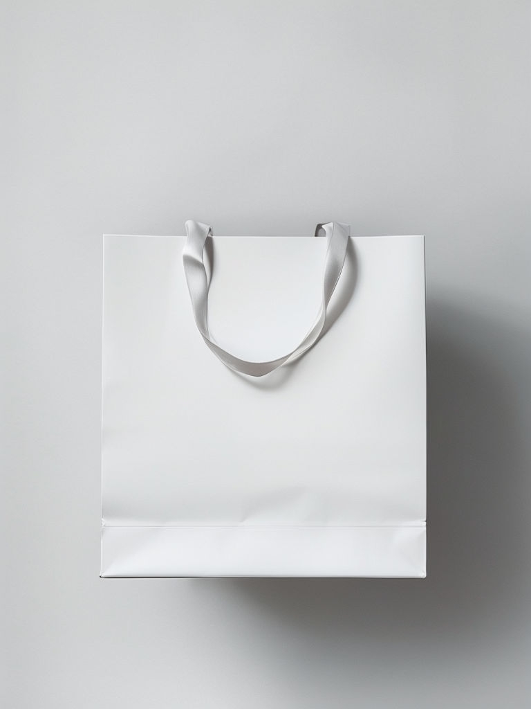 Minimalist White Shopping Bag Photography Mockup