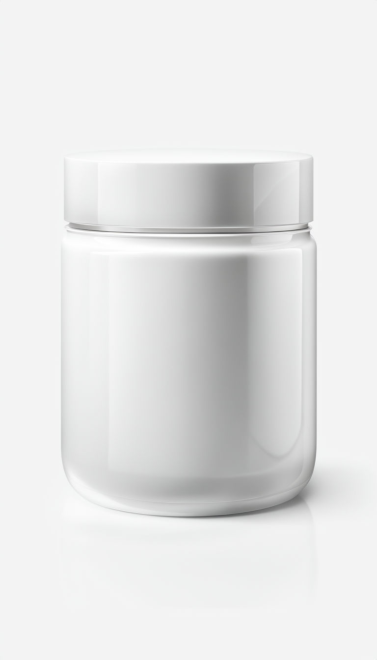 Minimalist White Jar Hyperrealistic Product Mockup