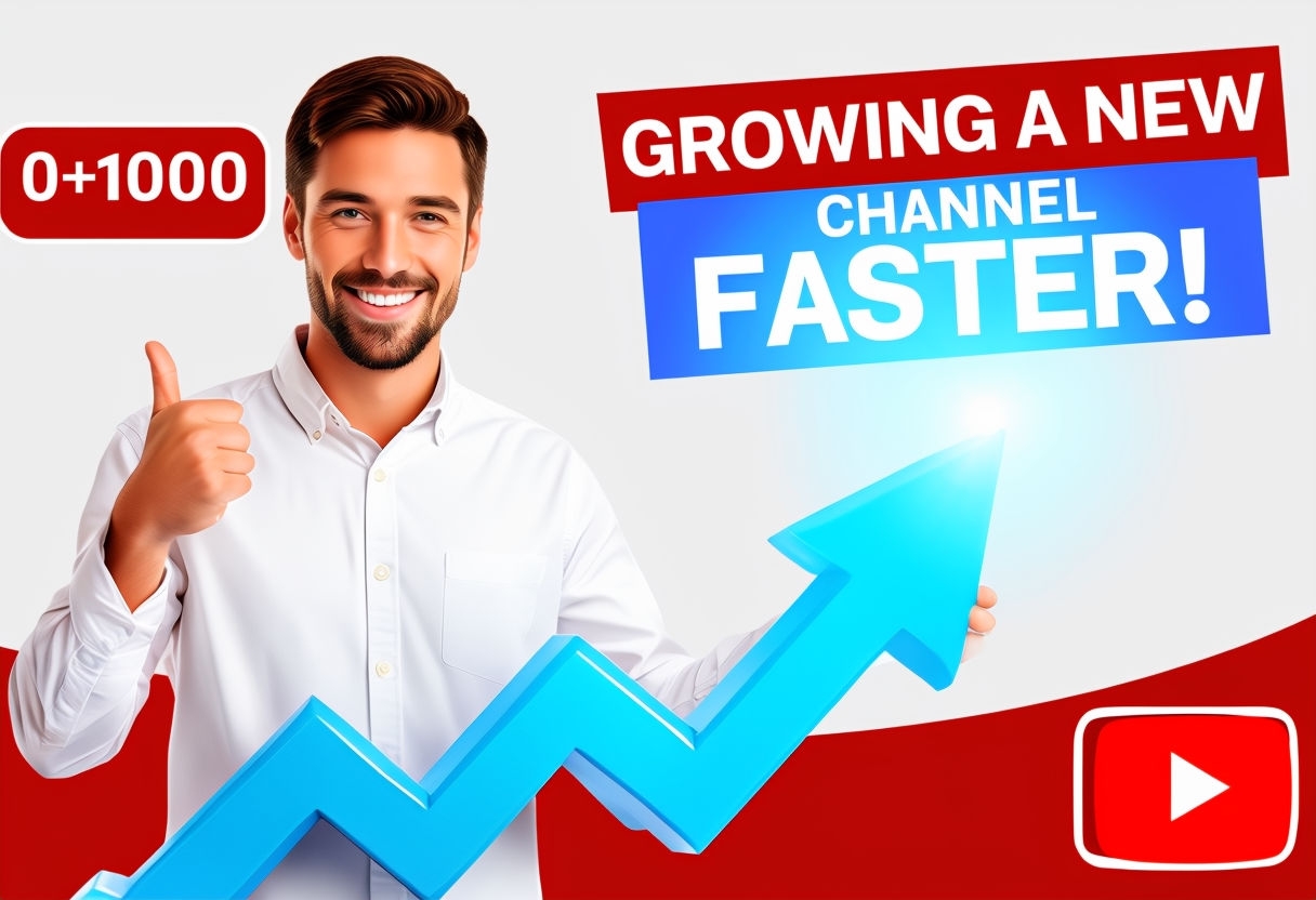 Vibrant YouTube Thumbnail for Growing a New Channel Faster Art