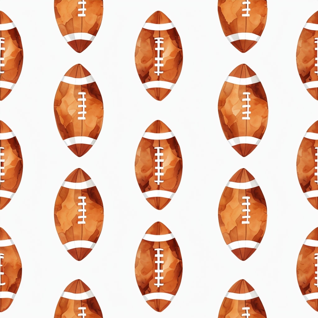 Playful Brown Football Seamless Pattern Design