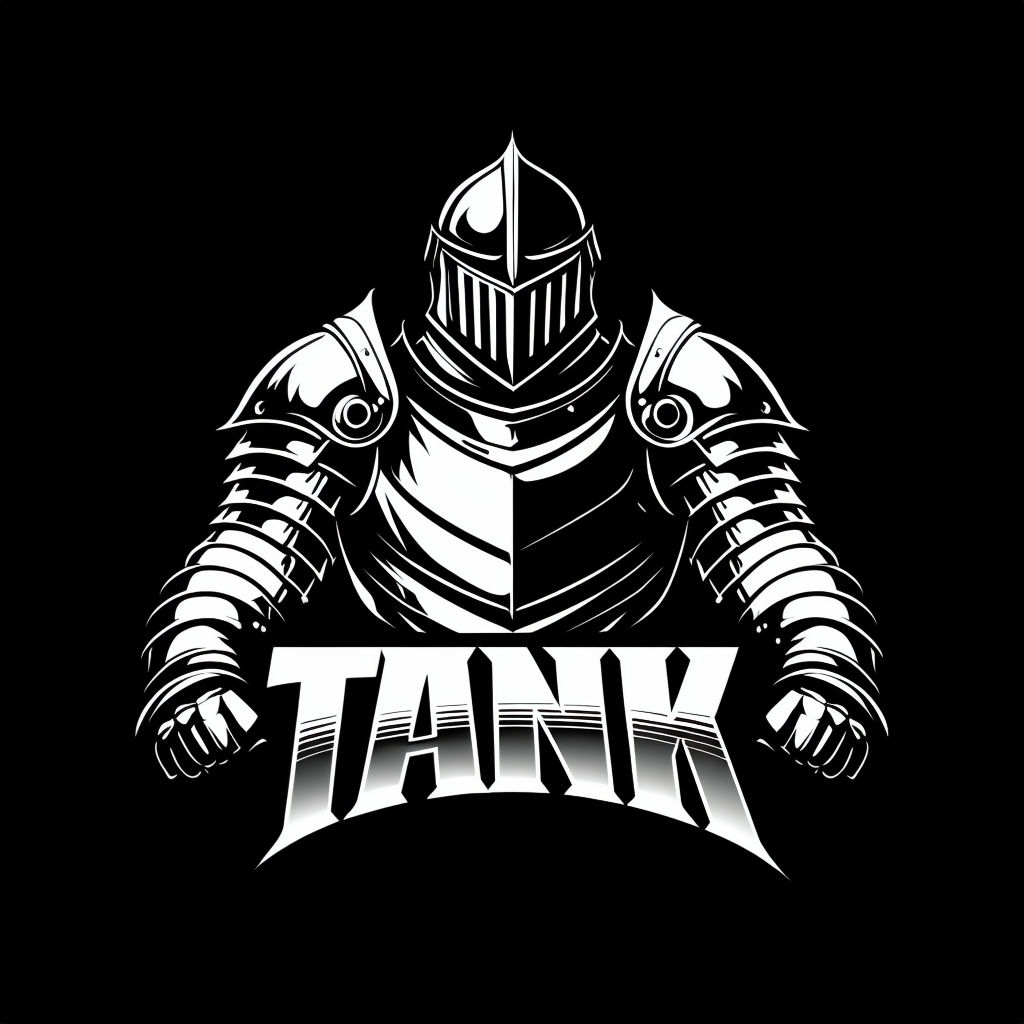 Futuristic Black and White Knight Design T-Shirt
