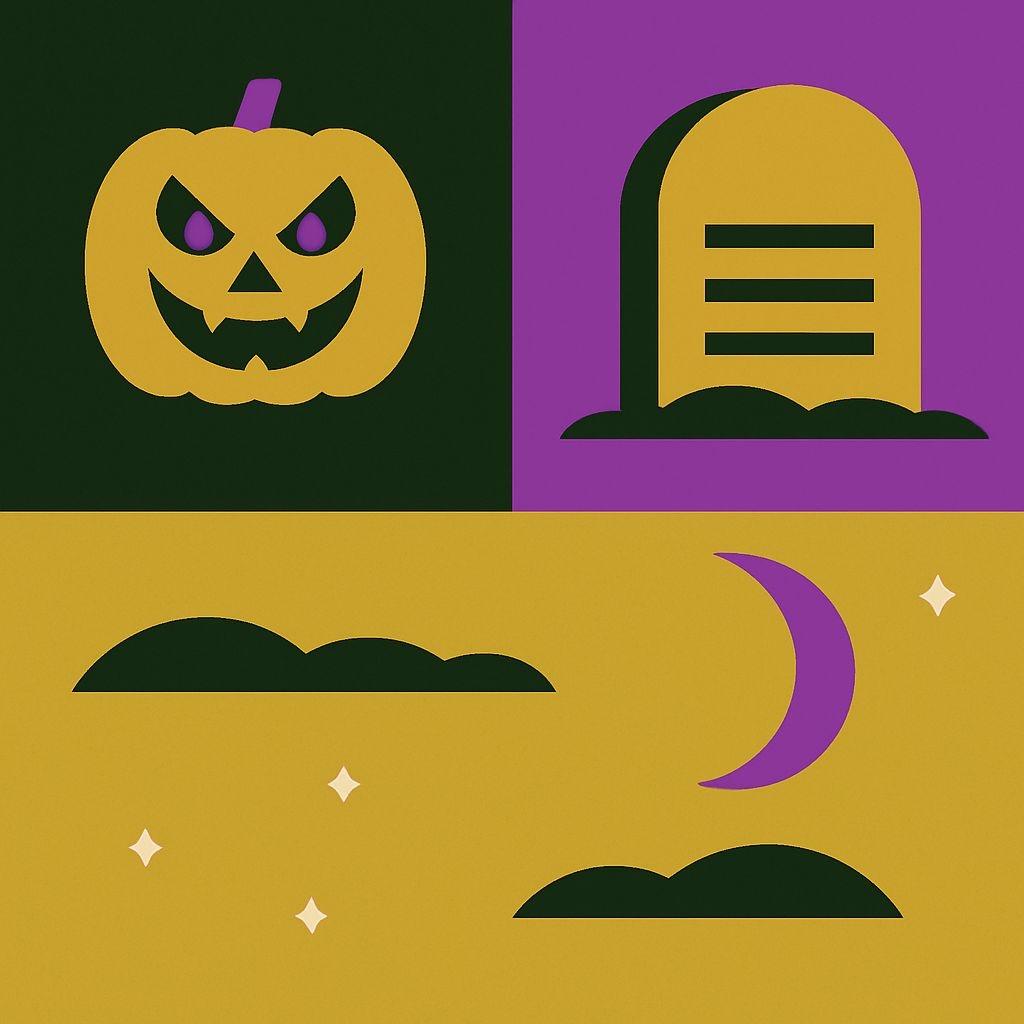 Minimalist Halloween-Themed Graphic Illustration Sticker