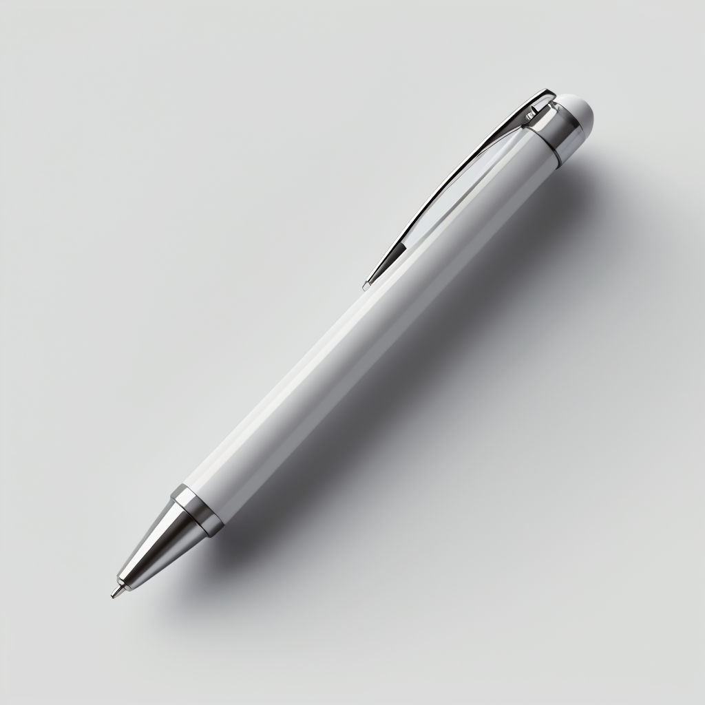 Minimalist White Cylindrical Pen Product Photography Art