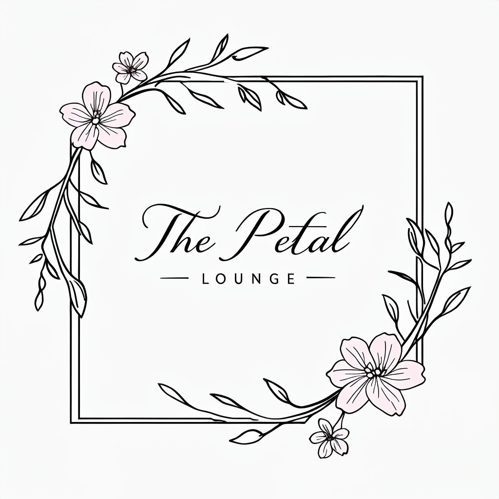 Elegant Minimalist Logo Design for The Petal Lounge Logo