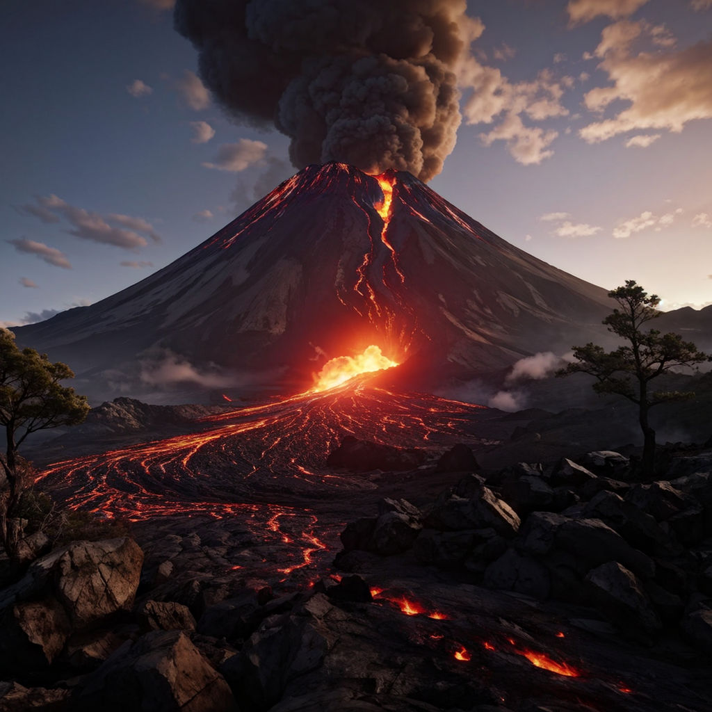 Dawn eruption of Mount Sakurajima by Andrew - Playground