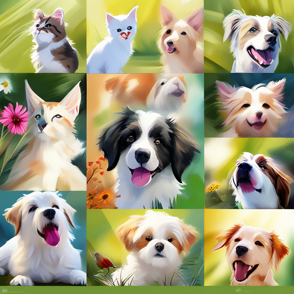 A collage of various adorable pets by Designer Rehan - Playground