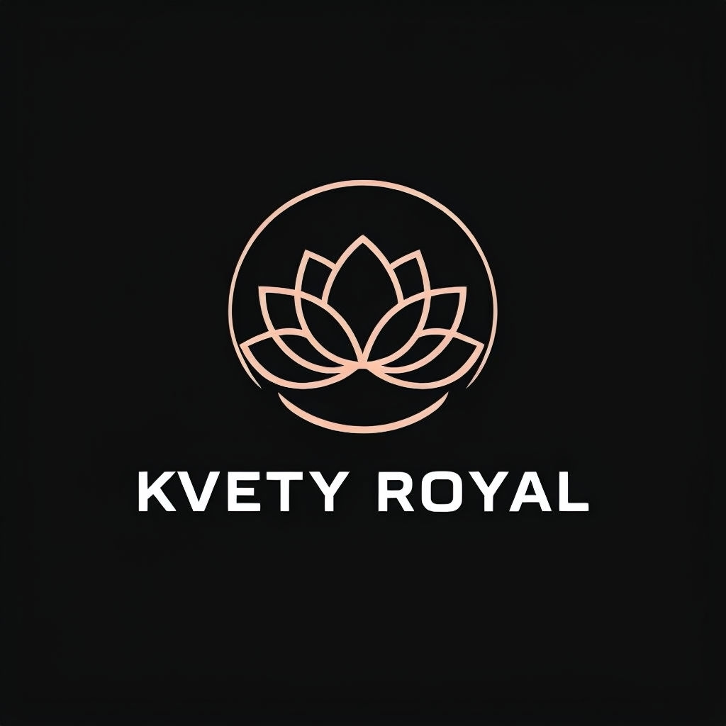 Elegant Minimalist KVETY ROYAL Lotus Logo Design