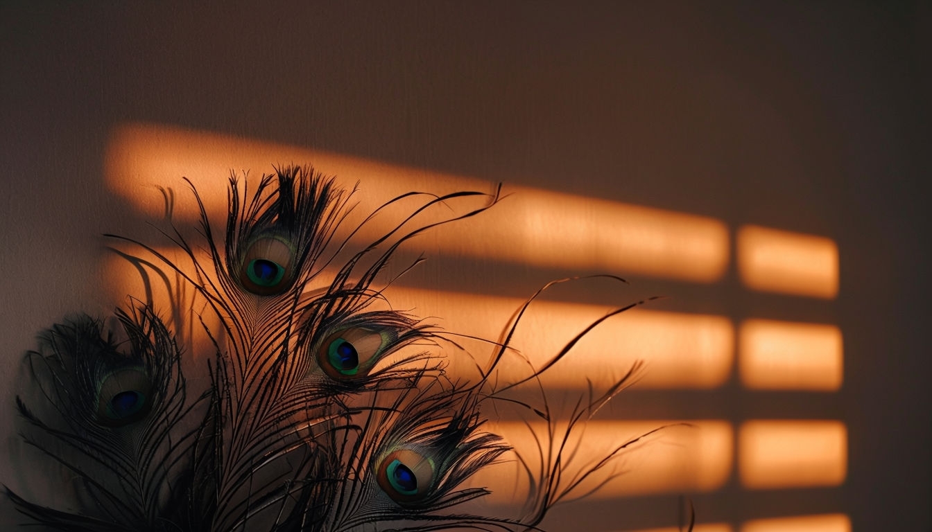 Peacock Feather Play of Light and Shadow Artistic Backgrounds