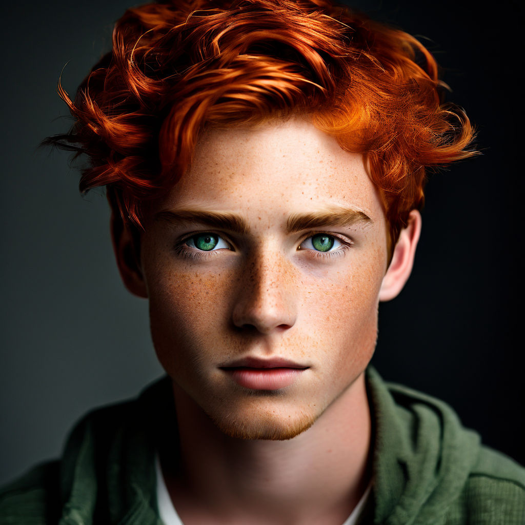 he has red hair and freckles