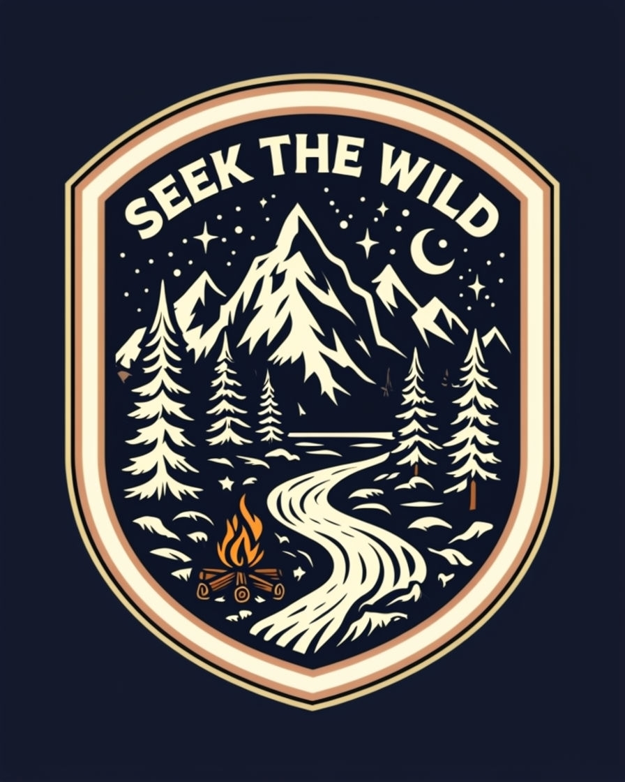 Vintage Seek The Wild Adventure Emblem T-Shirt