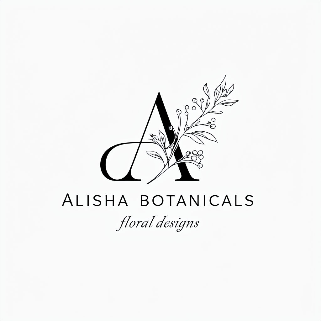 Elegant Amelia Grace Botanicals Logo with Floral Design Elements