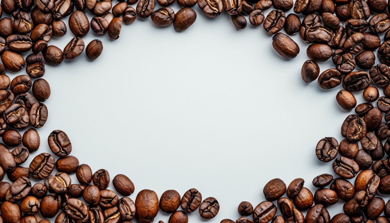 Close-Up Photography of Roasted Coffee Beans on Gray Background Mockup