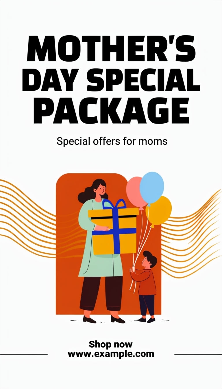 Modern Minimalist Mother's Day Special Package Flyer Social Media Post