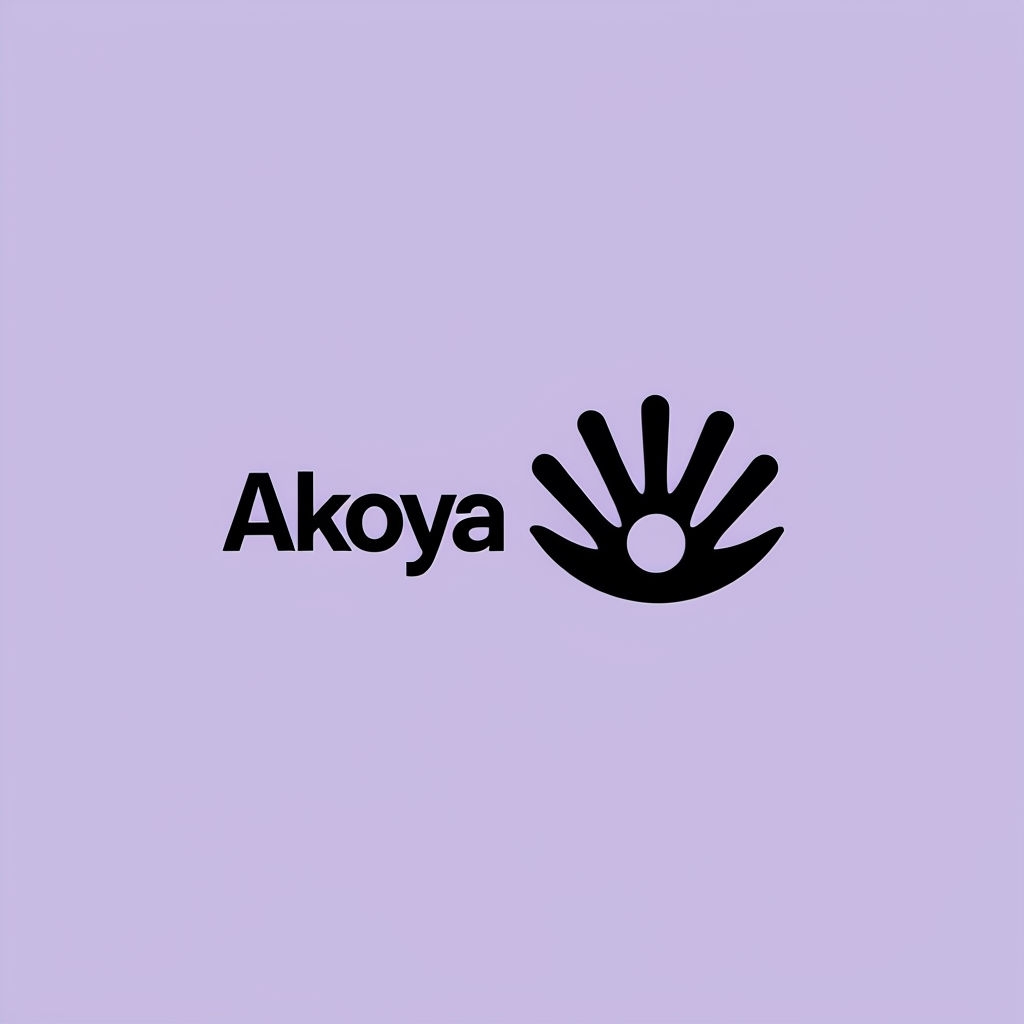 Minimalist Black Akoya Logo Design on Lavender Background Logo