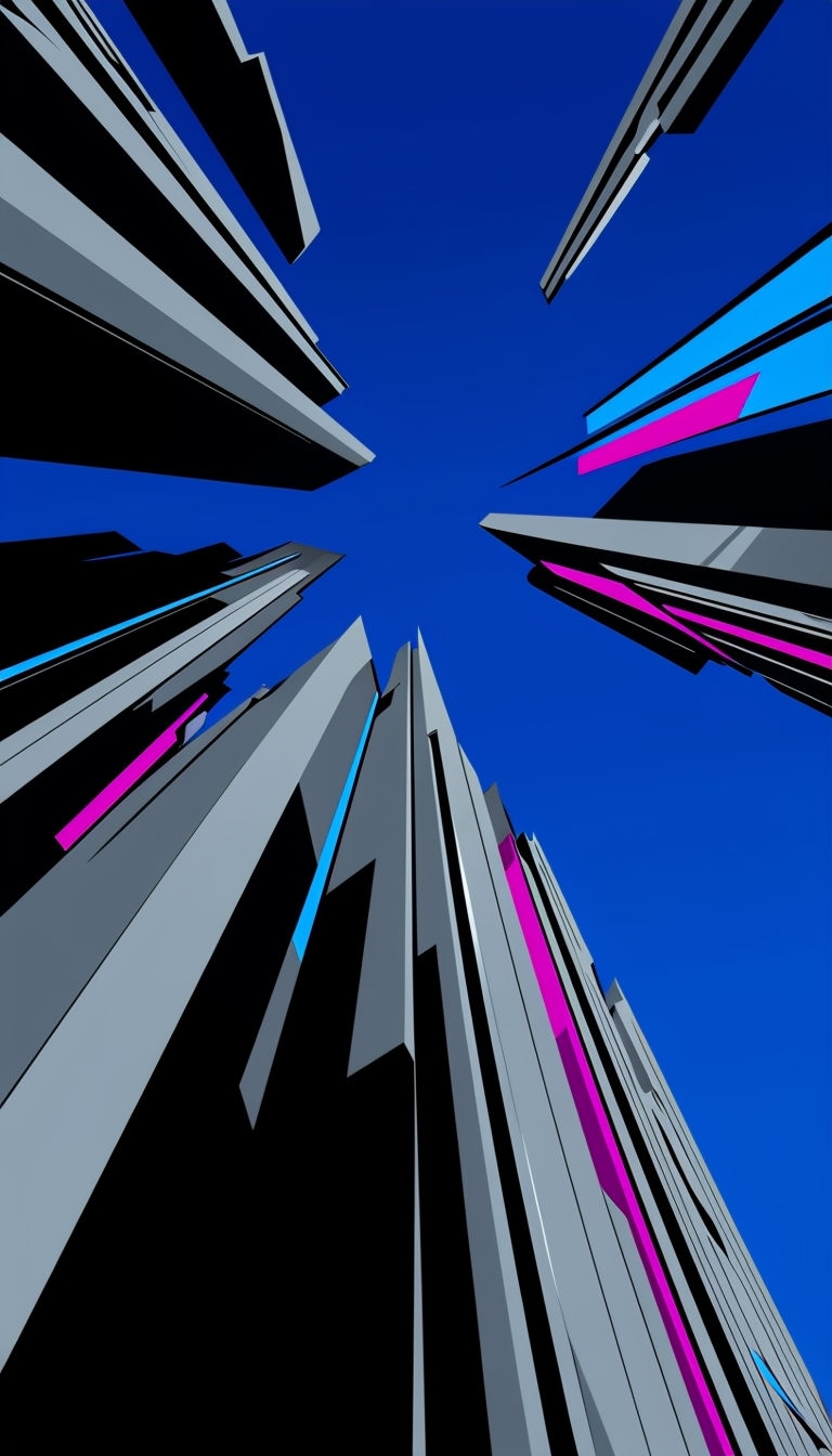 Dynamic Nighttime Cityscape Digital Art Illustration