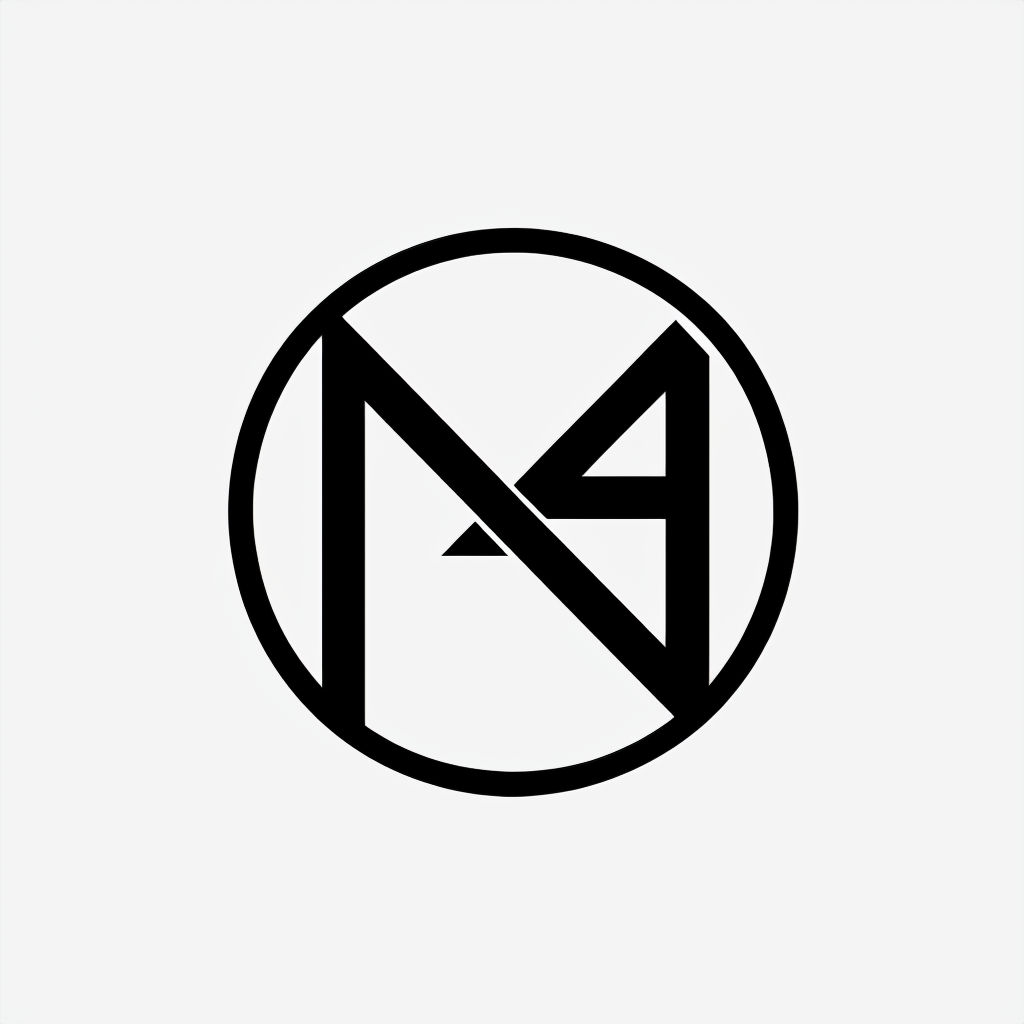Modern Minimalist Black N and A Monogram Logo Design