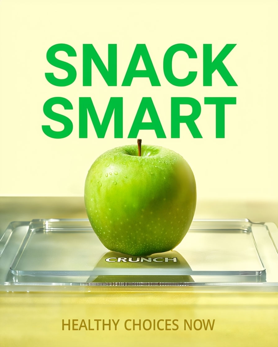 Fresh Green Apple with Snack Smart and Healthy Choices Ad