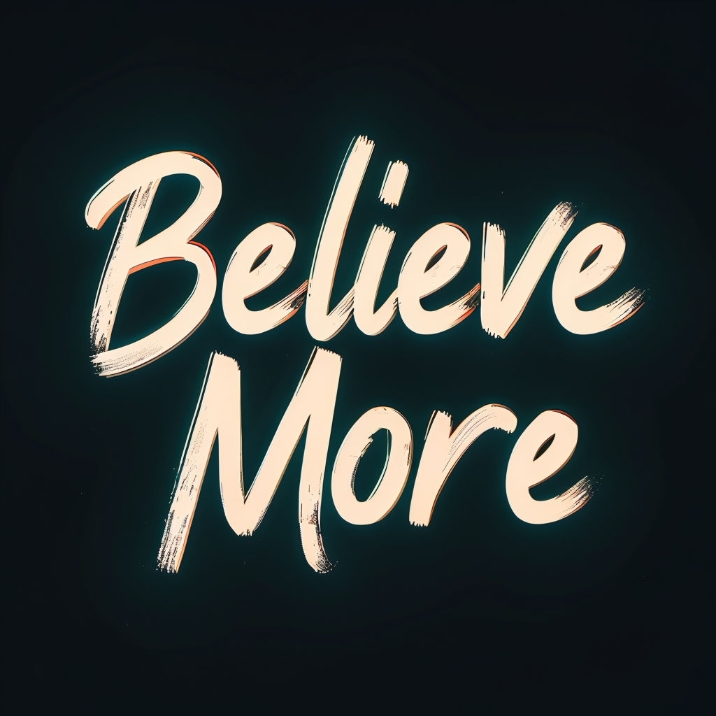 Believe More Inspirational Handwritten T-Shirt