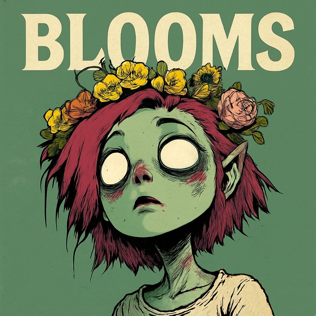Surreal Whimsical Character with Flower Crown Album Cover Design Spotify Album Cover