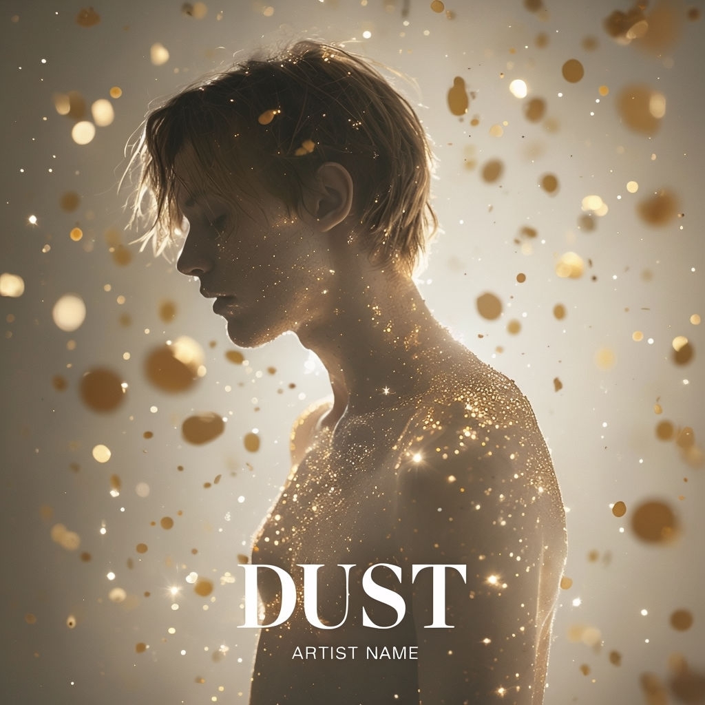 Mystical Silhouette Surrounded by Golden Particles Album Cover