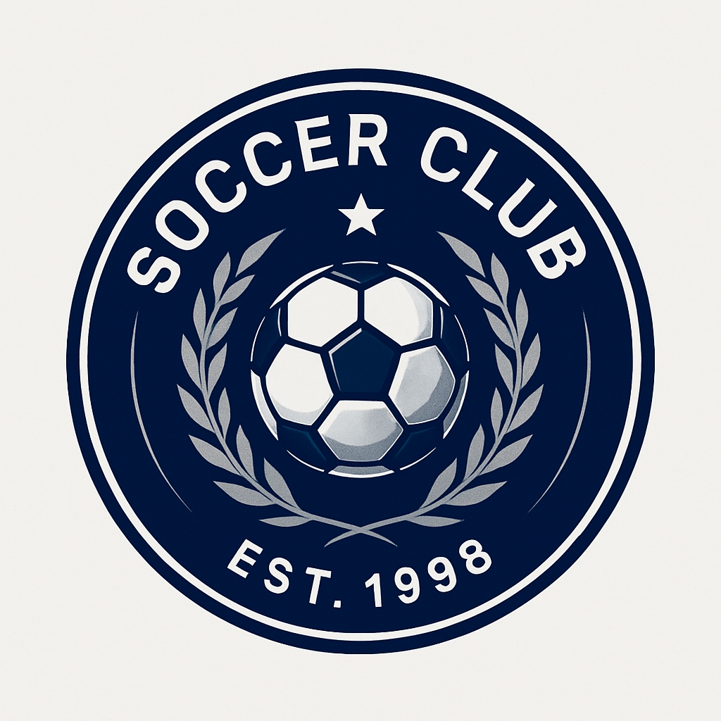 Modern Circular Soccer Club Logo with Laurel Wreath and Star