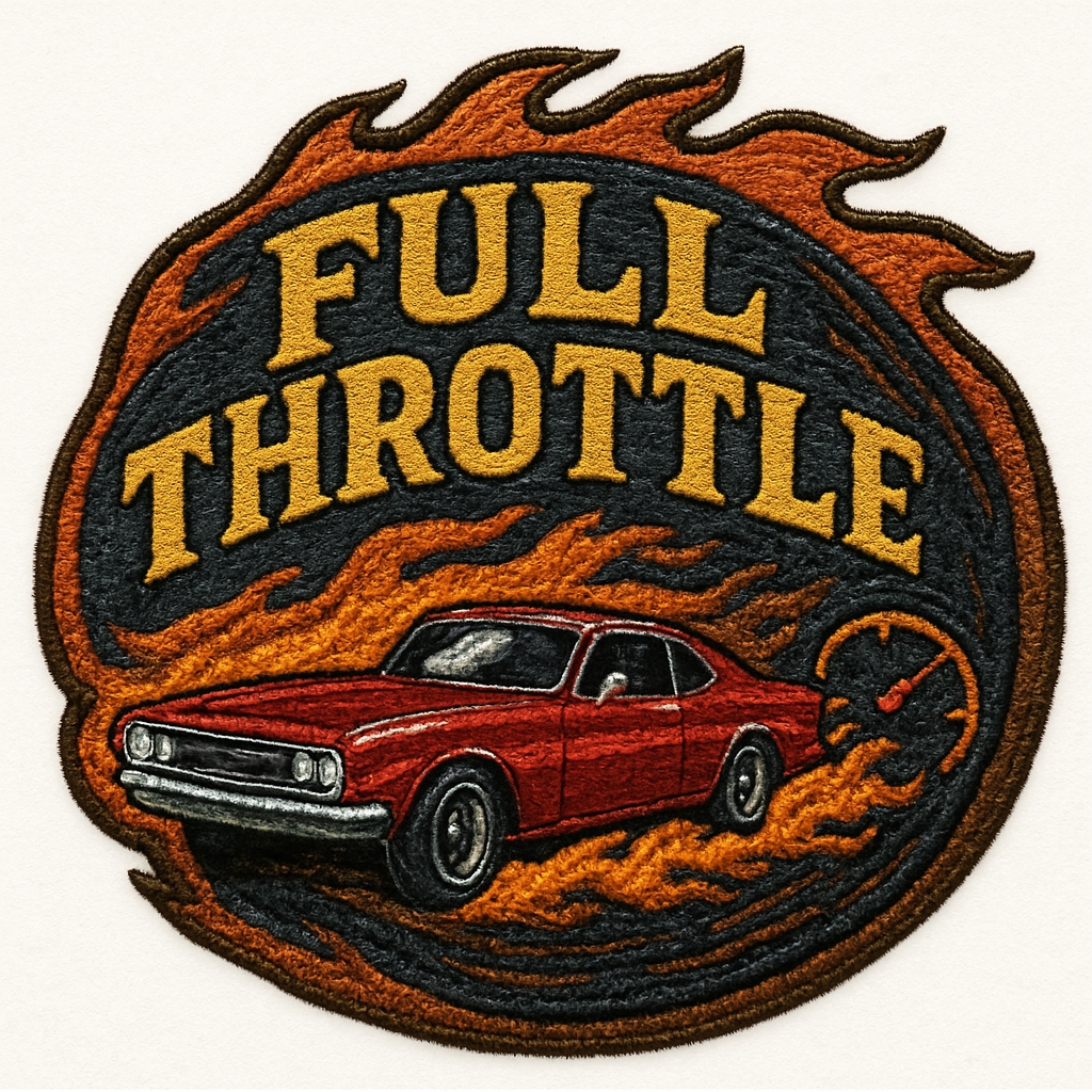 Dynamic Full Throttle Muscle Car Embroidered Patch for Hats