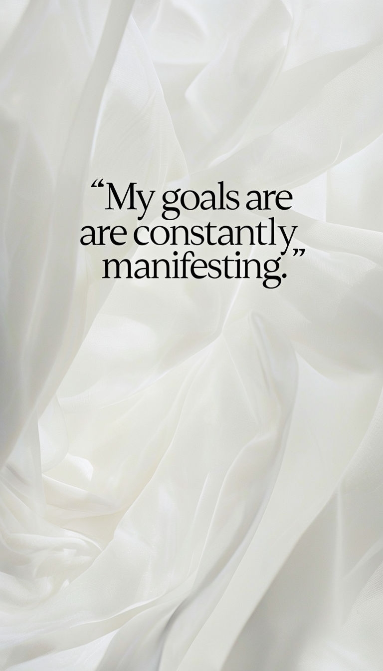 Inspirational Quote on Goals with Ethereal Fabric Background Poster