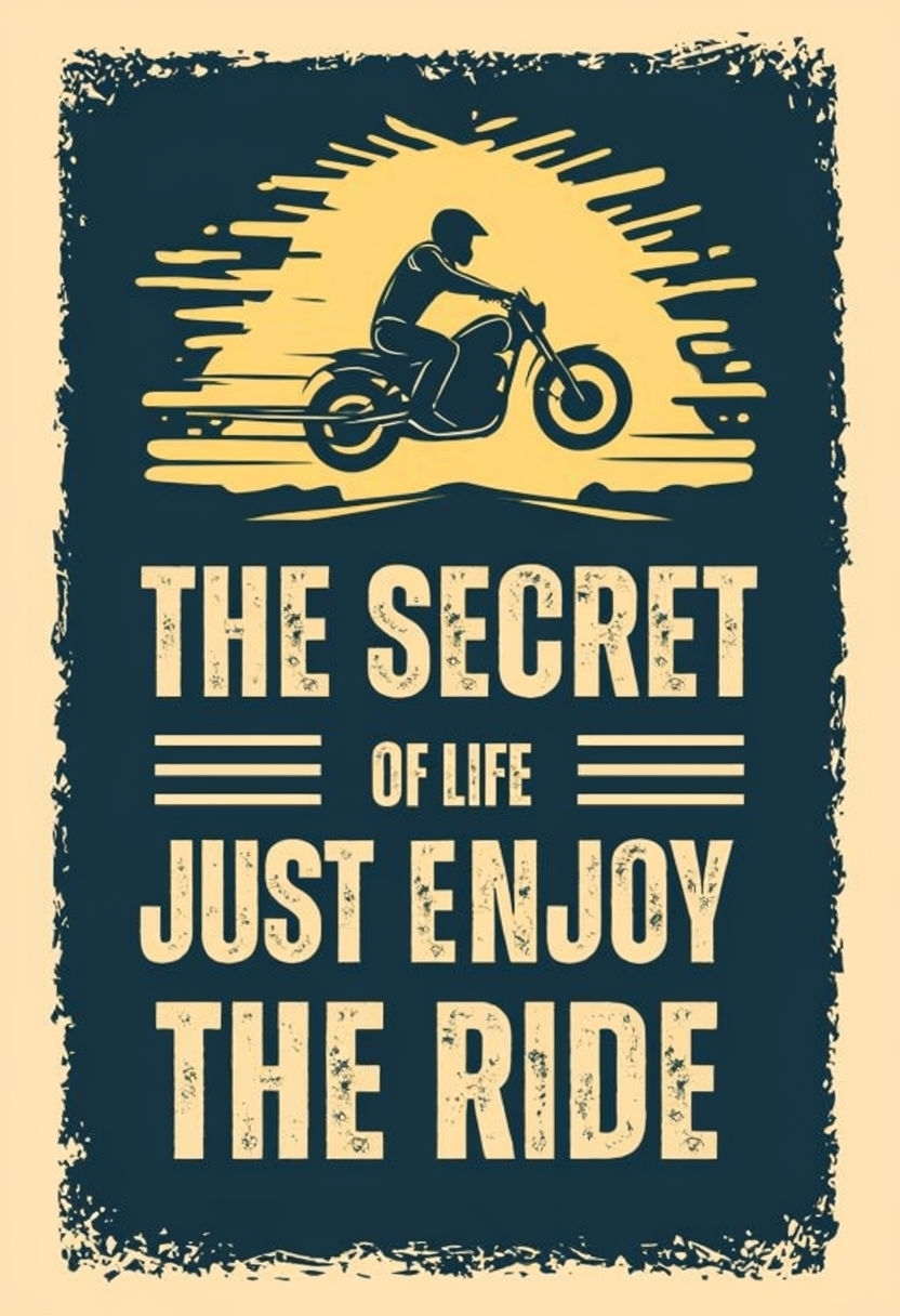 Vintage Motorcycle Adventure Motivational Poster