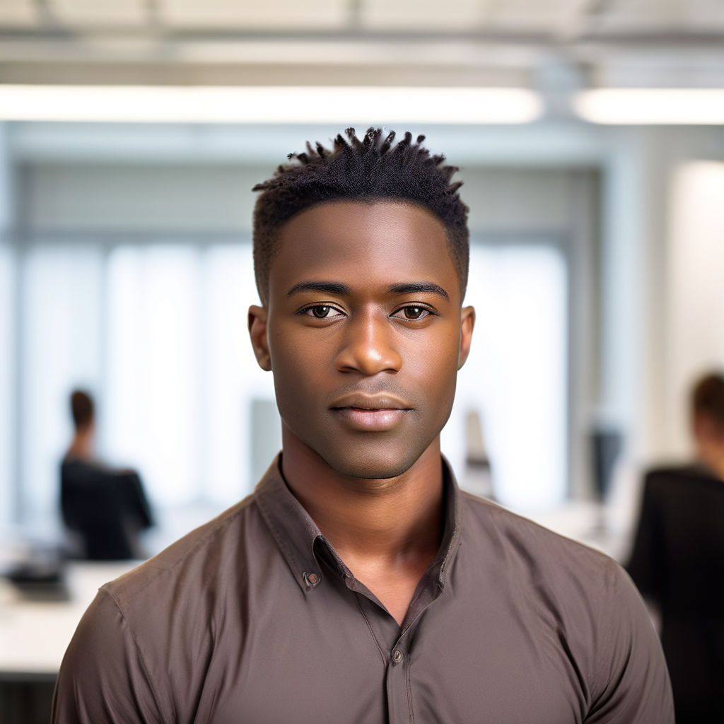 28 year old black guy with very short black buzz cut