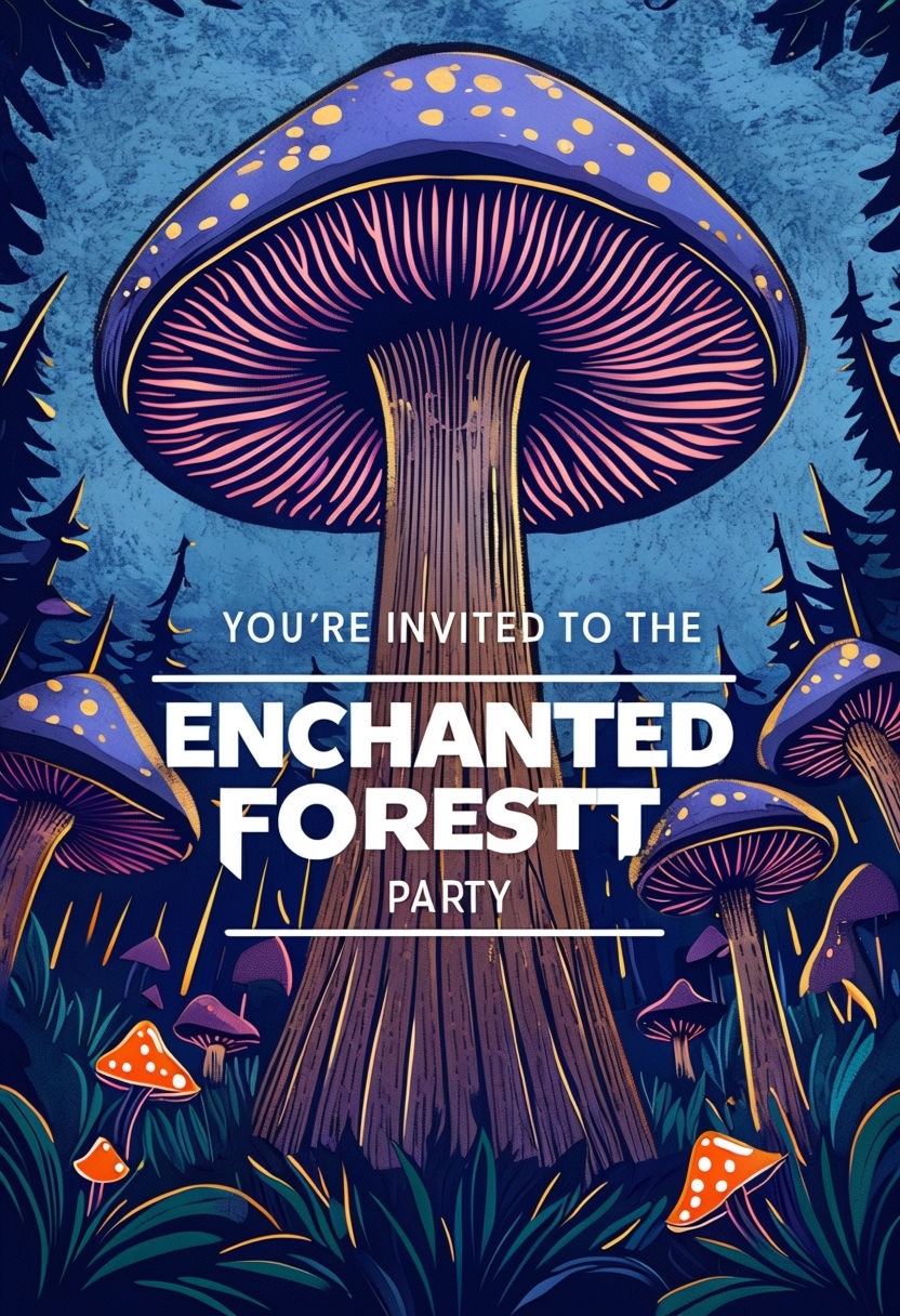 Whimsical Enchanted Forest Party Invitation Card Design
