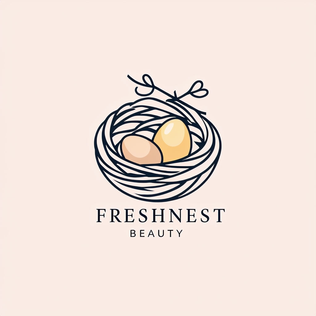 Minimalist Bird's Nest Freshnest Beauty Logo